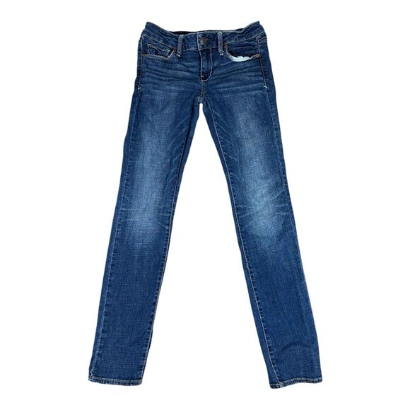 American Eagle Stretch Skinny Womens Size 4 Jeans Dark Wash Cotton Juniors - Picture 1 of 11